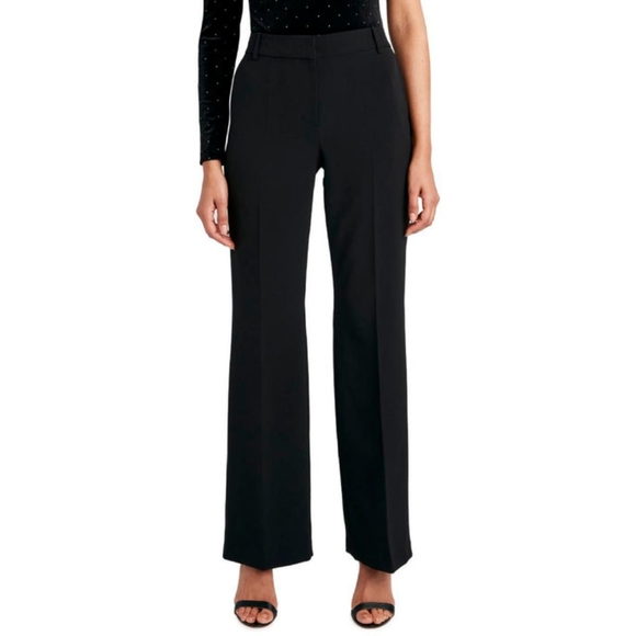 BCBGMaxAzria Ponte Stretch Straight Leg Trousers High Rise...